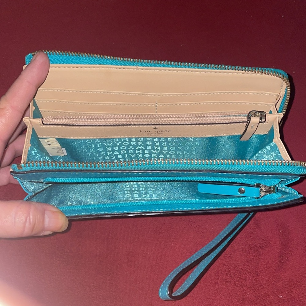 Kate Spade Zipped Wellesley Neda Wallet in Teal Fresh Blue - Picture 3 of 6